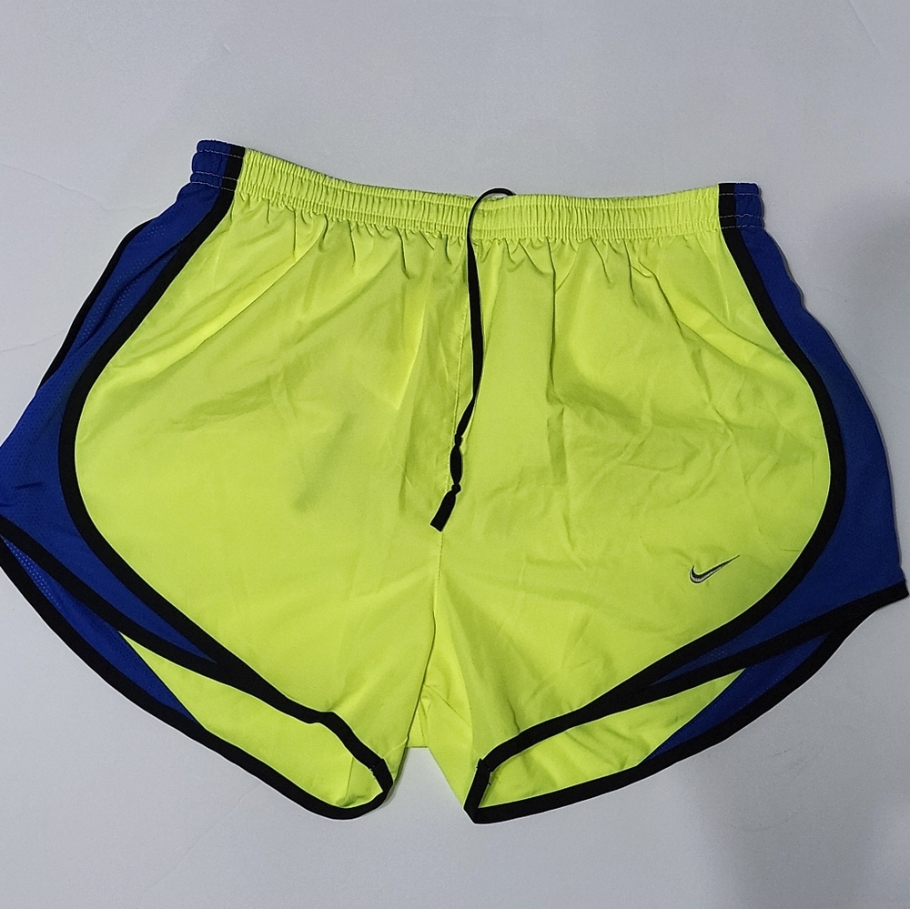 Nike Neon Yellow and Blue Athletic Shorts